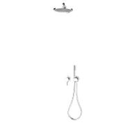 Keuco IXMO Ensemble de douche 3 59651010301 mitigeur monocommande rond avec support de douche et douche de tête, chromé