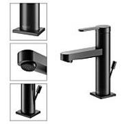 KEUCO Mitigeur lavabo monocommande IXMO Flat 100, saillie 109 mm, vidage à tirette, noir mat