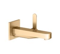 KEUCO IXMO Mitigeur monocommande de lavabo plat 59516250302 saillie 165 mm, laiton brossé, montage mural, rosace carrée