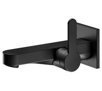 KEUCO IXMO Flat Mitigeur monocommandé encastré pour lavabo, 165mm, rosace carrée, 59516370302, Couleur: Noir Mat