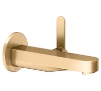 KEUCO IXMO Flat Mitigeur monocommandé encastré pour lavabo, 165mm, rosace ronde, 59516250301, Couleur: Laiton brossé