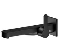 KEUCO IXMO Flat Mitigeur monocommandé encastré pour lavabo, 225mm, rosace carrée, 59516371302, Couleur: Noir Mat