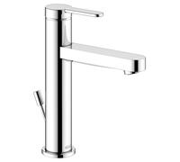 KEUCO IXMO Flat Mitigeur monocommandé pour lavabo 130, avec vidage à tirette, saillie 124mm, 59501013001, Couleur: Chromé