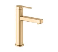 KEUCO IXMO Flat Mitigeur monocommandé pour lavabo 130, sans vidage à tirette, saillie 124mm, 59501253101, Couleur: Laiton brossé