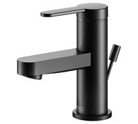 KEUCO IXMO Flat Mitigeur monocommandé pour lavabo 60, avec vidage à tirette, saillie 89mm, 59504373000, Couleur: Noir Mat