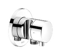 KEUCO IXMO Vanne d'inversion à encastrer 2 consommateurs, raccord de flexible, poignée Comfort et support de douche, avec arrêt, rosace ronde, 59557011201, Couleur: Chromé