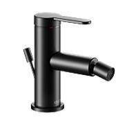 KEUCO Mitigeur bidet Ixmo 59509373000, projection 110 mm, garniture de vidage, noir mat