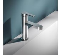 KEUCO Mitigeur monocommandé IXMO Flat pour lavabo 130 sans vidage à tirette saillie 124 mm Chromé