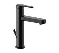 KEUCO Mitigeur lavabo IXMO Flat 130 monocommandé saillie 124 mm avec vidage rosace ronde Noir mat