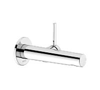 Keuco IXMO - Einhebel-Waschtischmischer rund Wandmontage 187 mm edelstahl-finish