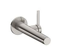 Keuco Ixmo mitigeur lavabo 59516071101 projection 219 mm, finition Inox , montage mural, rosace ronde