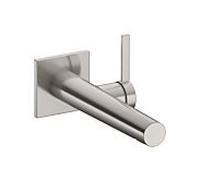 Keuco IXMO mitigeur lavabo 59516071102 saillie 197 mm, finition inox, fixation murale, rosace carrée