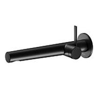 Keuco Ixmo mitigeur lavabo 59516372101 saillie 243 mm, noir mat, montage mural, rosace ronde