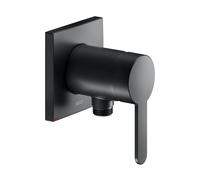 KEUCO IXMO Flat Mitigeur monocommandé pour douche avec raccord de flexible, rosace carrée, 59552370302, Couleur: Noir Mat