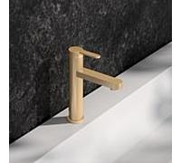 KEUCO IXMO Mitigeur monocommande de lavabo plat 59501253101 saillie 124mm, sans garniture de vidange , rosace ronde, laiton brossé