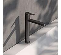 KEUCO IXMO Flat Mitigeur monocommandé pour lavabo 210, sans vidage à tirette, saillie 159mm, 59510353100, Couleur: noir titane brossé