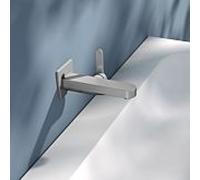 KEUCO IXMO Mitigeur monocommande de lavabo plat 59516210302 saillie 165 mm, finition inox, montage mural, rosace carrée