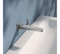 KEUCO IXMO Mitigeur monocommande de lavabo plat 59516211302 saillie 225 mm, finition inox, montage mural, rosace carrée