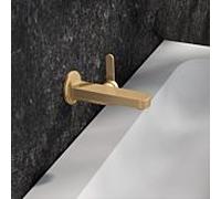 KEUCO IXMO Mitigeur monocommande de lavabo plat 59516250301 saillie 165 mm, laiton brossé, montage mural, rosace ronde