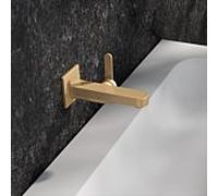 KEUCO IXMO Flat Mitigeur monocommandé encastré pour lavabo, 165mm, rosace carrée, 59516250302, Couleur: Laiton brossé