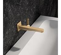 KEUCO IXMO Flat Mitigeur monocommandé encastré pour lavabo, 225mm, rosace carrée, 59516251302, Couleur: Laiton brossé