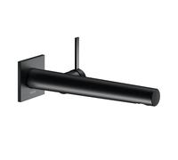 KEUCO Mitigeur lavabo Ixmo 59516372102 – saillie 243 mm, noir mat, montage mural, rosace carrée