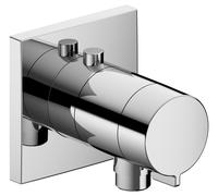 KEUCO IXMO Mitigeur thermostatique de douche encastré avec raccord de flexible, rosace carrée, 59554010002, Couleur: Chromé