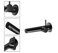 Keuco IXMO Noir Selection mitigeur lavabo 219 mm, noir mat, montage mural, rosace ronde