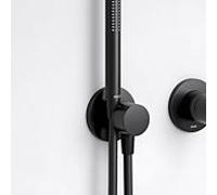 Keuco IXMO Pure Black Selection robinet d'arrêt et inverseur 59557370201 encastré, support de douche, poignée Pure, rond, noir mat