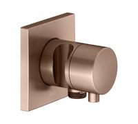 KEUCO IXMO robinet d'arrêt encastré, 1 consommateur avec raccord de flexible et support de douche avec poignée Comfort, rosace carrée, 59541291202, Couleur: rouge or brossÃ©