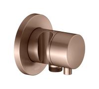 KEUCO IXMO robinet d'arrêt encastré, 1 consommateur avec raccord de flexible et support de douche avec poignée Comfort, rosace ronde, 59541291201, Couleur: rouge or brossÃ©