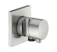 KEUCO IXMO robinet d'arrêt encastré, 1 consommateur avec raccord de flexible et support de douche avec poignée Comfort, rosace carrée, 59541061202, Couleur: acier inoxydable