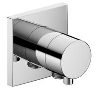 KEUCO IXMO robinet d'arrêt encastré pour 1 consommateur avec raccord de flexible avec poignée Comfort, rosace carrée, 59541011102, Couleur: Chromé