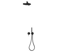 KEUCO IXMO Set de douche 3 Mitigeur monocommandé, 2 consommateurs avec support de douche et pomme de douche, rosace ronde, 59651370301, Couleur: Noir Mat