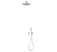 KEUCO IXMO Set de douche 3 Mitigeur monocommandé, 2 consommateurs avec support de douche et pomme de douche, rosace ronde, 59651010301, Couleur: Chromé