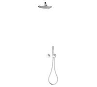 KEUCO IXMO Set de douche 7 Robinetterie thermostatique, 2 consommateurs avec support de douche et pomme de douche, rosace ronde, 59653010701, Couleur: Chromé