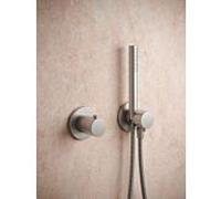 KEUCO IXMO set de finition 59541211201 finition inox, robinet d'arrêt encastré, rond, raccord de tuyau/support de douche