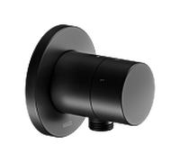 Keuco IXMO Armatur 59549, Vanne dÃ©coulement et dinversion 3 voies avec raccord de flexible UP, rosace ronde, poignÃ©e Pure, avec arrÃªt, Coloris: Noir Mat - 59549370101