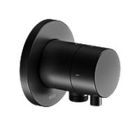 KEUCO Vanne d'inversion à encastrer IXMO – 2 consommateurs, poignée Comfort, rosace ronde – Noir mat
