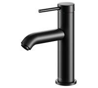 KEUCO IXMO Soft Mitigeur monocommandé pour lavabo 100, sans vidage à tirette, saillie 114mm, 59502372100, Couleur: Noir Mat