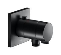 KEUCO Mitigeur thermostatique de douche encastré IXMO – rosace carrée, raccord flexible – Noir mat