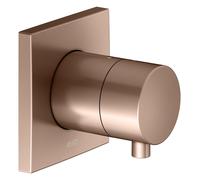 KEUCO IXMO Vanne d'arrêt encastrée pour 1 consommateur avec poignée Comfort, rosace carrée, 59541291002, Couleur: rouge or brossÃ©