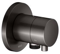 KEUCO IXMO vanne de commutation à encastrer 3 consommateurs, raccord de flexible avec poignée Comfort, sans arrêt, rosace ronde, 59548351101, Couleur: noir titane brossé