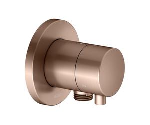 KEUCO IXMO vanne de commutation à encastrer 3 consommateurs, raccord de flexible avec poignée Comfort, sans arrêt, rosace ronde, 59548291101, Couleur: rouge or brossÃ©