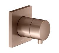 KEUCO IXMO Vanne d'inà encastrer pour 2 consommateurs avec poignée Comfort, avec arrêt, rosace carrée, 59557291002, Couleur: rouge or brossÃ©