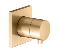 KEUCO IXMO Vanne d'inà encastrer pour 2 consommateurs avec poignée Comfort, avec arrêt, rosace carrée, 59557251002, Couleur: Laiton brossé
