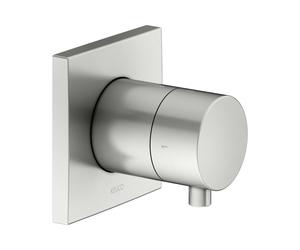 KEUCO IXMO Vanne d'inà encastrer pour 2 consommateurs avec poignée Comfort, avec arrêt, rosace carrée, 59557061002, Couleur: acier inoxydable