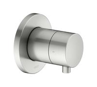KEUCO IXMO Vanne d'inà encastrer pour 2 consommateurs avec poignée Comfort, avec arrêt, rosace ronde, 59557061001, Couleur: acier inoxydable
