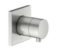 KEUCO IXMO Vanne d'inà encastrer pour 2 consommateurs avec poignée Comfort, sans arrêt, rosace carrée, 59556061002, Couleur: acier inoxydable