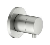 KEUCO IXMO Vanne d'inà encastrer pour 2 consommateurs avec poignée Comfort, sans arrêt, rosace ronde, 59556061001, Couleur: acier inoxydable
